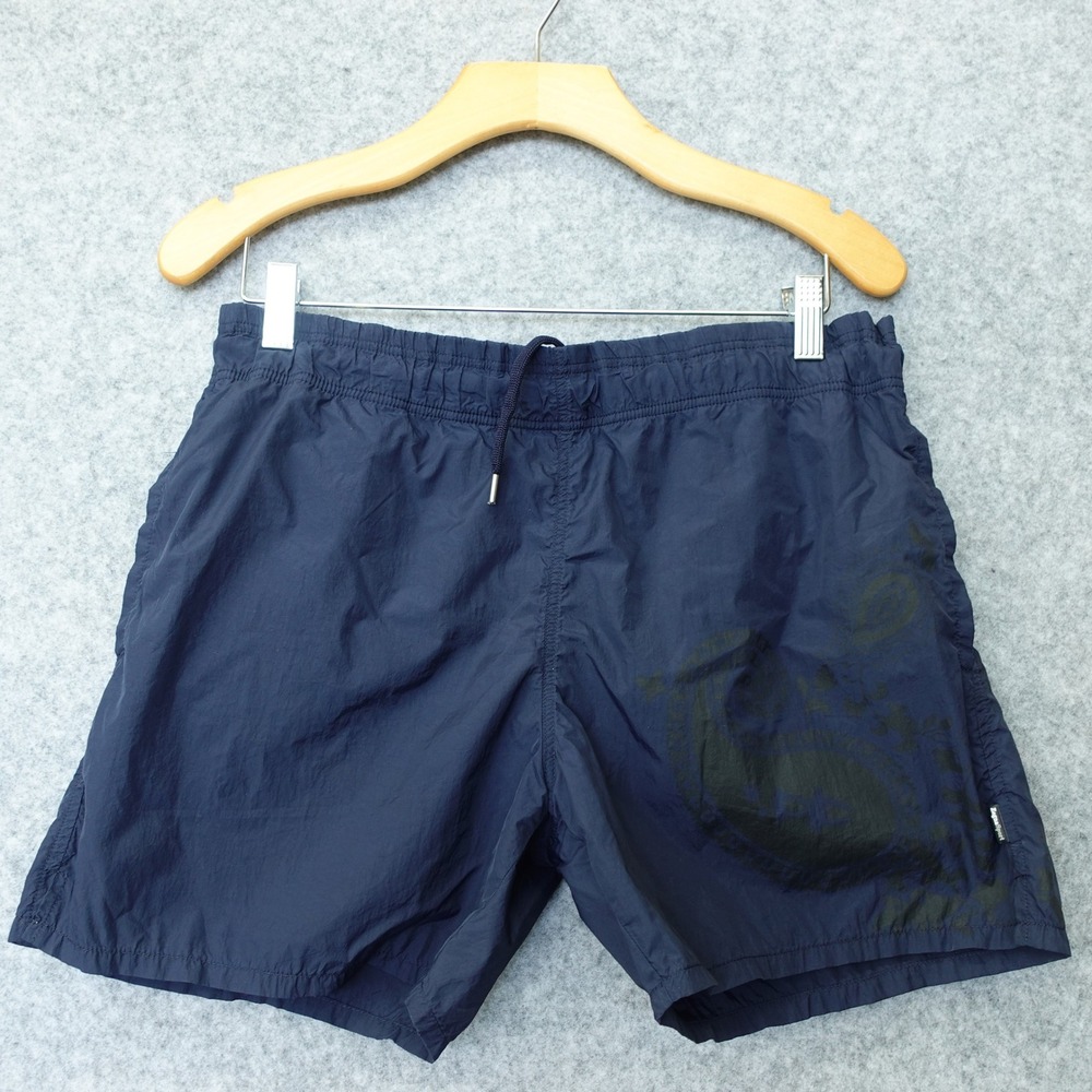 Zegna Sport Swim Shorts Men MEDIUM Navy Blue Beach Luxury Drawstring Trunks 34x4